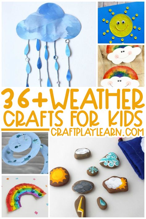 Are you planning a weather unit for your kids or students? Perhaps you just need a simple and fun afternoon craft on a rainy day or when it’s too cold or hot out. Either way, we’ve got you covered with some fantastic weather crafts for kids. From smiling suns to blustery blizzards and everything in between, you’ll find the perfect craft to suit your local weather conditions. #weather #crafts #kids #learning Weather Crafts For Kids, Weather Crafts Preschool, Weather For Kids, Rain Crafts, Weather Activities For Kids, Snow Crafts, Afternoon Crafts, Plant Activities, Sun Crafts