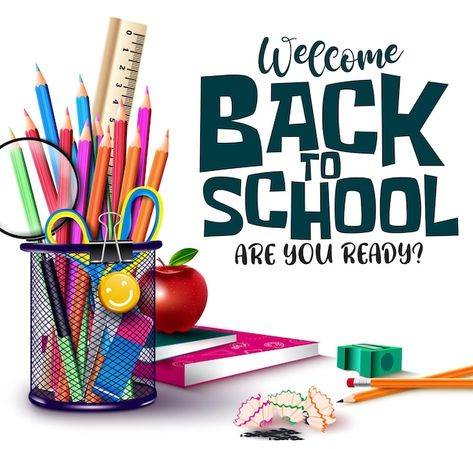 Back to school vector design. welcome ba... | Premium Vector #Freepik #vector #back-school-illustration #school-supplies #school-items #back-school Angeles, Los Angeles, Back To School Images, Back To School Vector, Anniversary Wishes For Couple, Happy Independence Day Images, Flex Banner Design, School Vector, Welcome To School