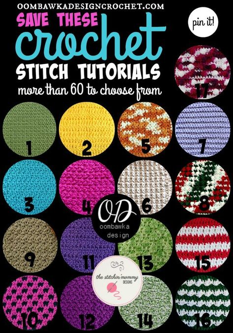 Learn to crochet new stitches with these 60 fantastic stitch tutorials!  Here are just some of the 60 Crochet Stitch Tutorials Included in this post: Granule Stitch, Corner to Corner Shell Stitch, Trinity Stitch, Moss Stitch, Wattle Stitch, Pebble Stitch, V-Stitch, Crossed Double Crochet Stitch, Tread Stitch, Basket Weave Stitch and MORE!  #crochet #crochetstitch #stitchtutorials #tutorial #crochettutorial via @oombawkadesign Trinity Stitch, Crochet Kawaii, Crochet Stitches For Beginners, Crochet Lessons, Save For Later, Crochet Stitches Tutorial, Crochet Instructions, Crochet Stitches Patterns, Crochet Stitch
