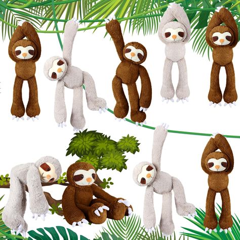 PRICES MAY VARY. List of Package: you will receive a total of 8 cute hanging sloth stuffed animals, ample quantities for your daily play, decoration and sharing; Each sloth has a total length of 18 inch, great for cuddling and decorating your room Soft and Comfortable: three toed sloth stuffed animal is made of plush and filled with pp cotton, which is plump, comfortable to touch and not easy to deform; It is safe, odorless, washable, can be applied for a long time Hanging Decoration: the hands Baby Sloth, Three Toed Sloth, Sloth Birthday, Hanging Sloth, Sloth Plush, Sloth Stuffed Animal, Class Theme, Sloth Gift, Teddy Bear Stuffed Animal