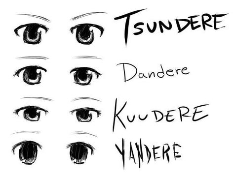 I 'Dere You: Kuudere to Yandere, Common Female Archetypes in Anime Mata Anime, How To Draw Anime Eyes, Manga Eyes, 얼굴 그리기, Maid Sama, Vampire Knight, Yandere Simulator, Anime Eyes, How To Draw Hair