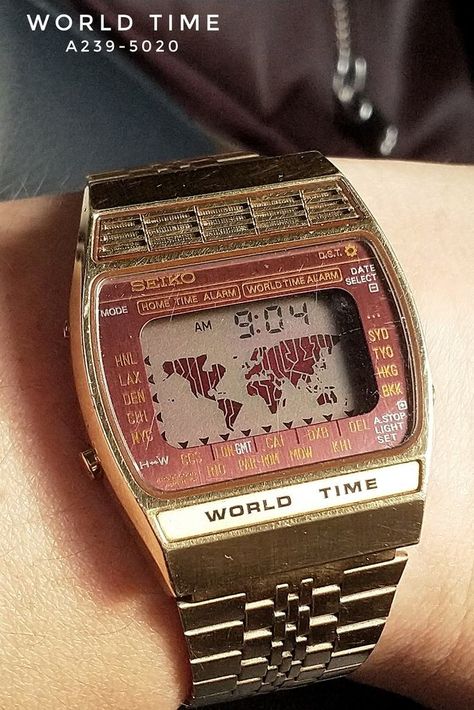 Seiko A239-5020 Retro Watches Vintage, Vintage Watches Aesthetic, 70s Watch, Watches Aesthetic, Aesthetic Watches, Vintage Seiko Watches, Watch Aesthetic, Casio Vintage, Seiko Watch