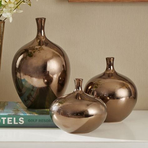 Staging Ideas, Decorative Vases, Table Vase, Metal Vase, Decor Pillows, Wall Vase, Madison Park, Ceramic Floor, Table Vases