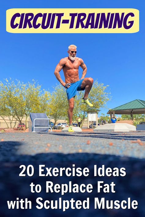 You can program your own highly effective circuit-training workouts for your living room, backyard patio, or gym. Click-through for 20 exercises ideas that help to replace fat with sculpted muscle. Video included. #circuit #training #workout #over50 #exercises #ideas #fat #muscle #healthier #fitness Fitness Exercises, Circuit Workouts, Full Body Circuit Workout, Circuit Training Workouts, Leg Workout At Home, Training Workouts, Health And Wellness Coach, Circuit Workout, Feeling Better