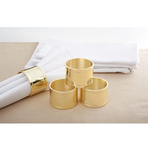 "Find the Metal Napkin Rings by Celebrate It™, 4ct. at Michaels. Transform your table arrangement with these beautiful napkin rings. Transform your table arrangement with these beautiful napkin rings. Pair them with your best summer linen napkins, plates and glasses to complete the look. Details: Available in multiple colors 2\" (5 cm) diameter Wipe clean with a soft cloth 4 napkin rings Mild steel | Metal Napkin Rings by Celebrate It™ 4ct. in Gold | 2 | Michaels®" Metal Napkin Rings, Table Arrangement, Summer Linen, Mild Steel, Napkin Ring, Table Arrangements, Linen Napkins, Steel Metal, Multiple Colors