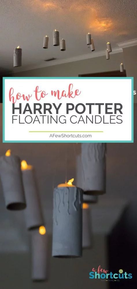 Just like in the dining hall at Hogwarts make your own DIY Harry Potter Floating Candles. This is a super simple craft that will light up the darkest night! Diy Harry Potter Floating Candles, Harry Potter Floating Candles Diy, Deco Noel Harry Potter, Harry Potter Motto Party, Harry Potter Floating Candles, Harry Potter Weihnachten, Harry Potter Candles, Harry Potter Movie Night, Diy Floating Candles