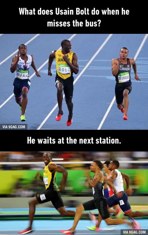 Just Bolt Humour, Sports Memes, Smiles Happy People, Running Memes, Bruce Lee Quotes, Funny Sports Memes, Usain Bolt, Fun Run, Funny True Quotes