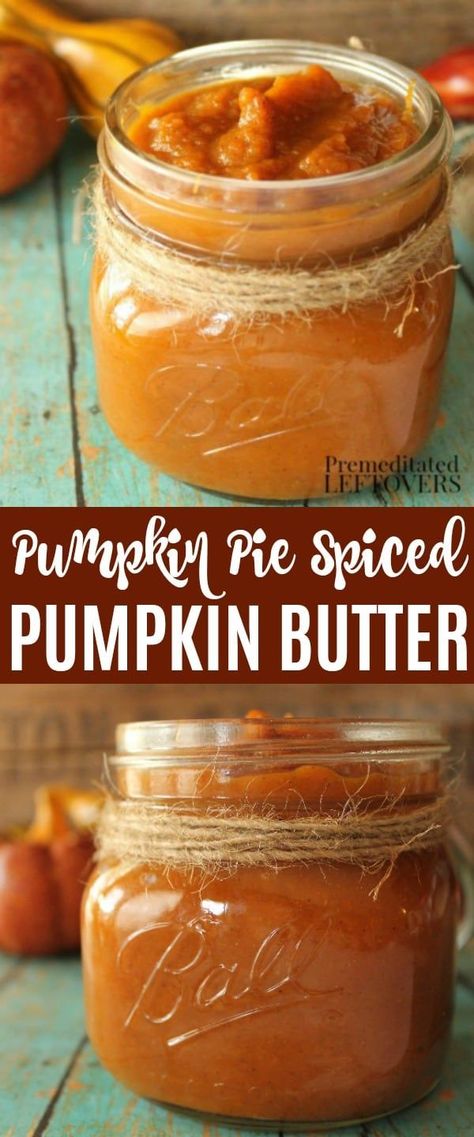 This Spiced Pumpkin Butter Recipe has all your favorite fall spices. Homemade pumpkin butter is delicious served over ice cream, toast, and pancakes. Homemade Pumpkin Butter, Pumpkin Butter Recipe, Canned Pumpkin Recipes, Pumpkin Puree Recipes, Pumpkin Recipes Easy, Pumpkin Recipes Dessert, Pumpkin Butter, Spiced Pumpkin, Jam And Jelly