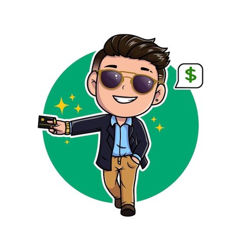 Cute crazy rich business men character | Premium Vector #Freepik #vector #business #gold #money #character Rich Man Character Design, Business Man Drawing, Money Character, Money Animation, White Business Card Design, Men Character, Business Card Icons, Money Logo, Yellow Business Card