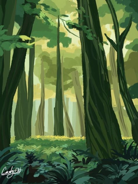 Forest Stream Illustration, Woods Background Drawing, Forest Background Drawing Reference, Background Trees Drawing, Guache Forest, Forest Drawing Aesthetic, Tree Background Drawing, Forest Drawing Background, Forest Drawing Reference