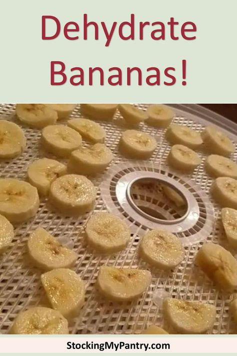 Simple guide to dehydrating bananas. Dehydrated Bananas In Dehydrator, How To Dehydrate Bananas, Dehydrating Bananas, Dehydrate Bananas, Dehydrated Banana Chips, Dehydrator Recipes Fruit, Banana Chips Recipe, Dehydrated Bananas, Dried Banana Chips