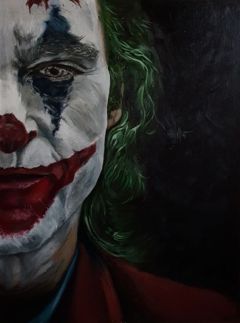 Joker. Oil on canvas 60x80. A. Kotashevskaya 2019 Joker Acrylic Painting, Joker Painting Canvases, Joker Painting Acrylics, Joker Canvas Painting, The Joker Painting, Joker Canvas Art, Candle Painting Art, Joker Canvas, Joker Painting