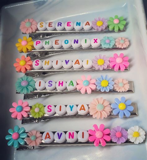 Personalised flower hair clips, perfect gifts for children, matching sunglasses also available Ribbon Hair Clips Diy, Cute Hair Accessories Clips, Diy Hair Clips For Kids, Diy Hair Clips For Women, Diy Hairclips, Diy Hair Accessories Tutorial, Matching Sunglasses, Diy Hair Clips, Hair Accessories Tutorial