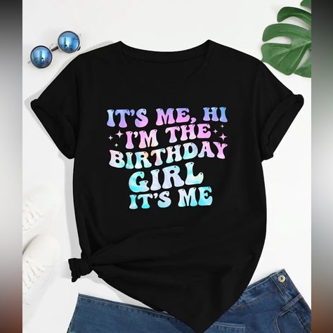 This Black Tee Is Perfect For Your Favorite Swiftie’s Birthday (Even If That Person Is You)! Can Be Worn On Your Birthday But Recommended To Wear For The Entire Month Of Your Birthday Grab One Of These While We Still Have Them! Taylor Swift Birthday Party Ideas, Taylor Swift Birthday, First Birthday Photos, Birthday Tshirts, Girls Tees, Purple Fashion, Party Shirts, White Casual, Birthday Girl