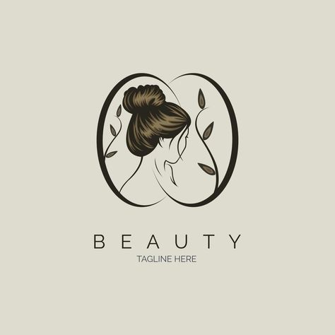 Logos, Aesthetic Beauty Salon, Elegant Haircut, Hair Salon Logo Design, Head Template, Beauty Care Logo, Logo Design Women, Hair Logo Design, Beauty Logo Makeup