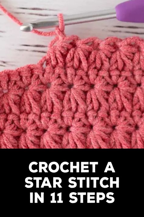 How to Crochet a Star Stitch How To Crochet The Star Stitch, Crochet Star Stitch Blanket, Crochet Star Stitch Pattern, Star Stitch Crochet Pattern, Star Crochet Stitch, Crochet A Star, Star Stitch Crochet, Crochet Learning, How To Make Stars