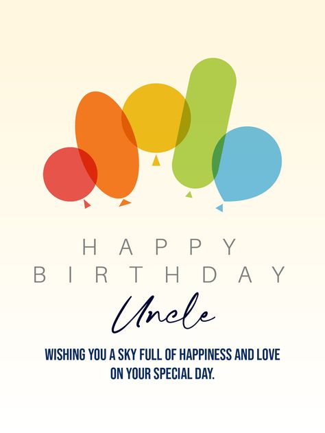 The variety of shapes and colors symbolizes the uniqueness of your uncle and the special role he plays in your life. Let these virtual balloons lift his spirits and bring a smile to his face, no matter the distance between you. With a few clicks, you can make his birthday unforgettable, all while being eco-friendly and thoughtful. Send the Balloons Galore E-Card now and make your uncle's celebration a balloon-filled extravaganza Birthday Uncle, Happy Birthday Uncle, Balloons Galore, Uncle Birthday, Birthday Reminder, Birthday Calendar, Birthday Greeting, E Card, Happy Birthday Wishes