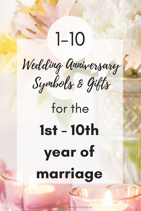 Best Gift Idea Wedding Anniversary Gifts by Year | 1st - 10th Year of Marriage • Best Gift Idea Wedding Anniversary Years List, Tenth Wedding Anniversary, Anniversary Meanings By Year, Tenth Wedding Anniversary Ideas, 10th Year Wedding Anniversary Ideas, 10 Yr Anniversary Ideas, 8 Year Wedding Anniversary Gifts, 10year Anniversary Ideas, 10 Year Anniversary Gift Ideas For Him