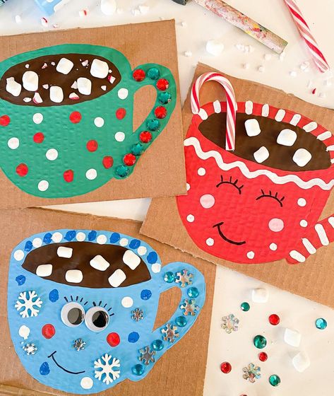 Kids Christmas Crafts Construction Paper, Chocolate Craft, Easy Winter Crafts, Winter Crafts Preschool, Fun Winter Crafts, Winter Celebration, January Crafts, December Crafts, Preschool Christmas Crafts