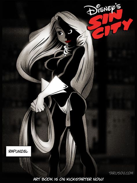 Disney's Sin City Twisted Disney, Disney Crossovers, Alternative Disney, Andrew Tarusov, Dark Disney Princess, Dark Disney Art, Disney Mural, Disney Pin Up, Dark Disney