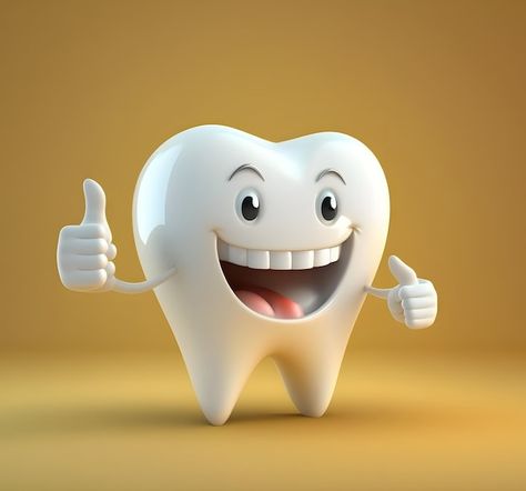 Photo funny smiling tooth showing thumb ... | Premium Photo #Freepik #photo #tooth-cartoon #happy-teeth #teeth-cartoon #dental Funny Dentist Pictures, Smile Design Dental, Poster Dentist, Animated Teeth, Dental Games, Bridge Challenge, Teeth Poster, Teeth Cartoon, Dental Post
