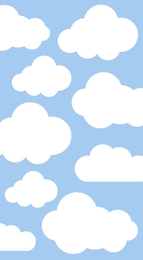 Clouds Wallpaper Drawing, Cloud Drawing Wallpaper, Clouds Wallpaper Cartoon, Cartoon Clouds Wallpaper, Cute Clouds Wallpaper, Cloud Pattern Wallpaper, Cute Cloud Wallpaper, Cloud Wallpaper Aesthetic, Blue Clouds Wallpaper