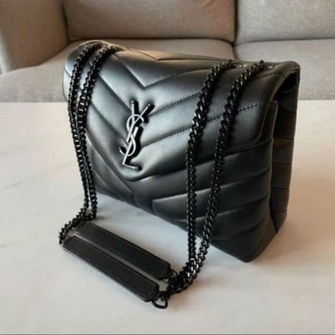 YSL LOULOU SMALL IN MATELASSé “Y” Black Ysl Loulou Bag Small, Ysl Loulou Bag, Ysl Bag Black, Sac Yves Saint Laurent, Ysl Purse, Bottega Veneta Pouch, Saint Laurent Purse, Purse Outfit, Dior Saddle Bag