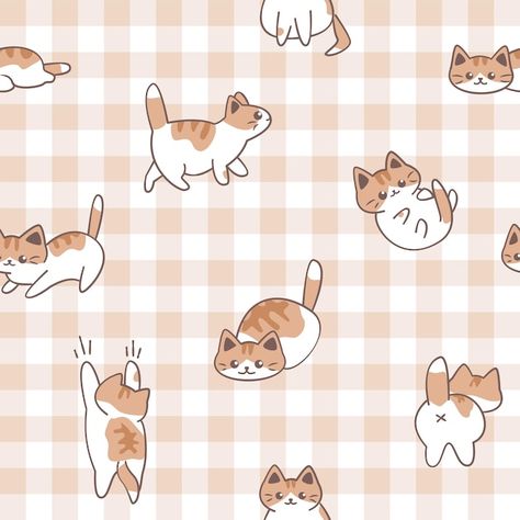 Vector cute calico cat seamless pattern | Premium Vector #Freepik #vector #pattern #wallpaper #calico #template Cat Seamless Pattern, Cute Calico Cat, Cozy Critters, Kawaii Pattern, Cat Doodles, Cute Cat Pattern, Cat Background, Free Svgs, Cat Doodle