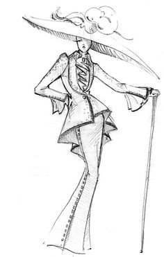 vintage dior sketch | Fashion Illustrations & Croquis Fashion Sketches, Design, Bob Mackie, A Drawing