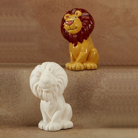 Lion Party Animal Leon, Clay Lion, Lion Ceramic, Lion Party, Diy Craft Room, Cerámica Ideas, Paint Your Own Pottery, Party Animals, Party Animal