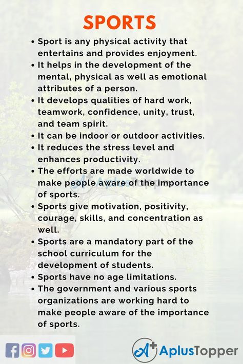 #SpeechonSports #SportsSpeech #AplusTopper Speech For Students, Student Council Speech, Motivational Speech For Students, Sports Classroom, Farewell Speech, Benefits Of Sports, All Work And No Play, English Speech, Students Day