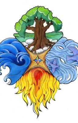 #wattpad #fanfiction the four elements show a balance of the earth. fire shows strength, courage, destruction, and haphazardness. water is calm, free, and ever-changing. air is passage, disperse, and movement. earth is stability, foundation, and reliable. what happens when all the elements are put to the test to save i... Four Elements Tattoo, 5 Elements Of Nature, Element Tattoo, Elements Tattoo, The Four Elements, 4 Element, Elemental Magic, Element Symbols, Four Elements