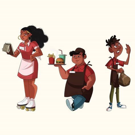 Fast Food Places As Humans, Fast Food Worker, Alien Project, Sims Challenge, Fast Food Workers, Vision 2024, Animation Characters, Fast Food Places, Random Drawings