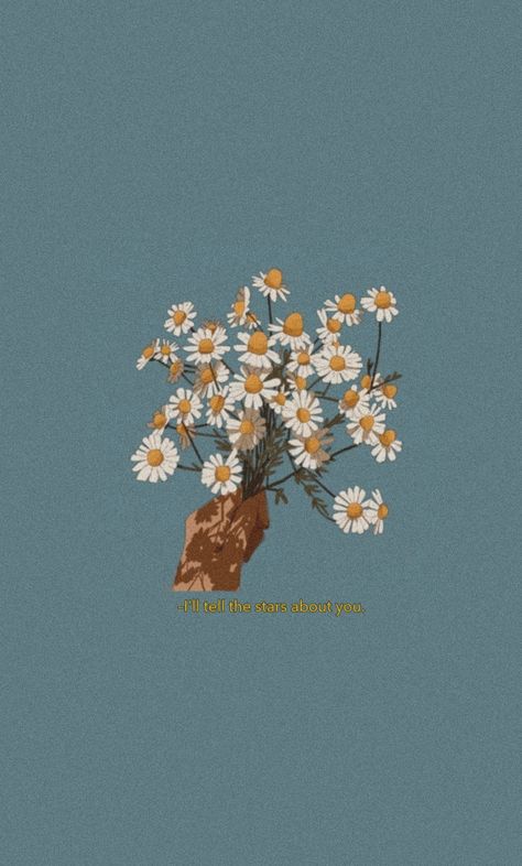 Daisy Wallpaper With Quotes, Cartoon Daisy Flower Wallpaper, Daisy Quotes Aesthetic, Daisies Wallpaper Aesthetic, Vintage Daisy Aesthetic Wallpaper, Simp Wallpaper Aesthetic, Flower Drawing Aesthetic Wallpaper, Vintage Daisy Aesthetic, Daisies Aesthetic Wallpaper