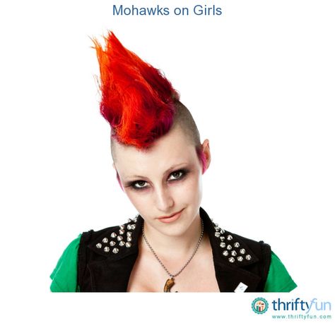 This is a guide about mohawks on girls. Mohawks are not just for guys. Many girls also sport this distinctive haircut made popular in the '80s by punk rock bands. Mohawk With Braids, Mohawk Women, Pixie Undercut Hair, Girl Mohawk, Punk Mohawk, Mohawk Hair, Female Mohawk, Mohawk Hairstyles For Women, Braided Mohawk Hairstyles