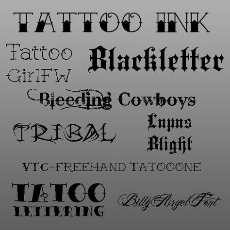 22 Free Tattoo Lettering Fonts for Graphic Design Projects: Blackletter, Tribal, Traditional, Fantasy, Grunge, Script, Dingbats & More - Bright Hub Tatoo Lettering, Tattoo Fonts For Men, Tatoo Fonts, Free Tattoo Fonts, Best Tattoo Fonts, Letters Tattoo, Tattoo Font For Men, Tattoo Script Fonts, Letras Tattoo