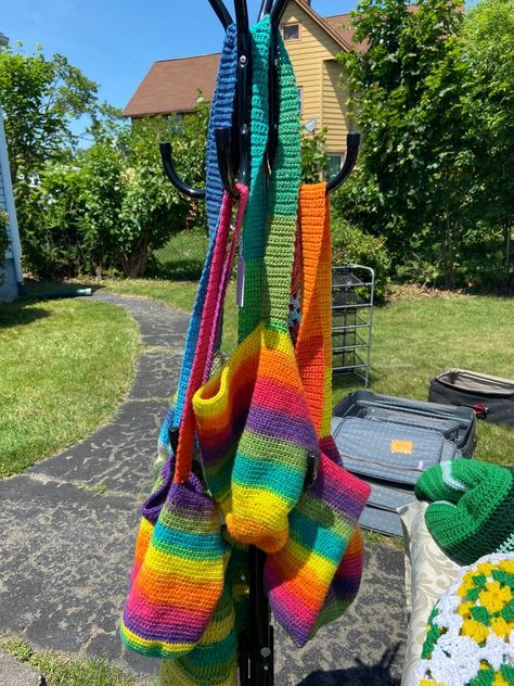 Rainbow Tie Dye Crochet market bag | Etsy Crochet Tie Dye, Crochet Farmers Market, Tie Dye Crochet, Care Bear Plush, Care Bears Plush, Crochet Market, Rainbow Bag, Thermal Label Printer, Crochet Shoulder Bag