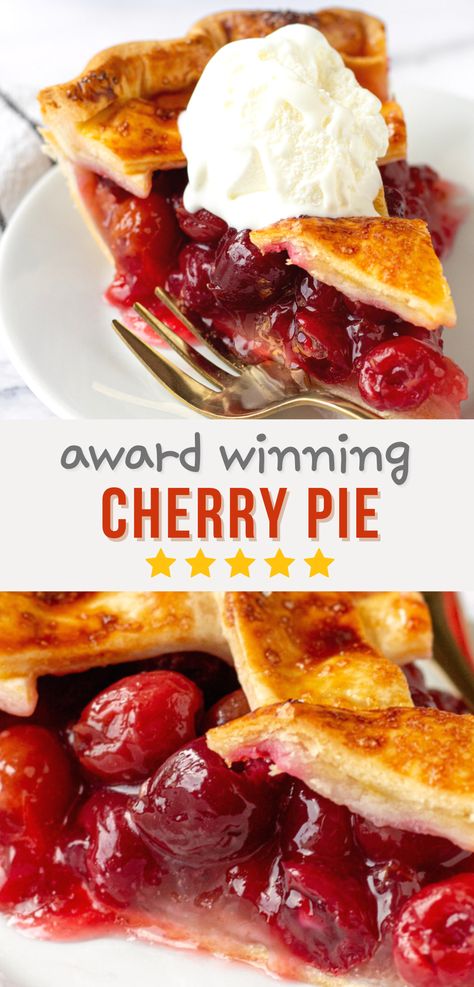 Cherry Pie Recipe Pie, Fresh Cherry Pie Recipe, Best Cherry Pie Recipe, Best Cherry Pie, Fresh Cherry Pie, Cherry Pie Filling Recipes, Pizza Fruit, American Dessert, Sweet Cherry Pie