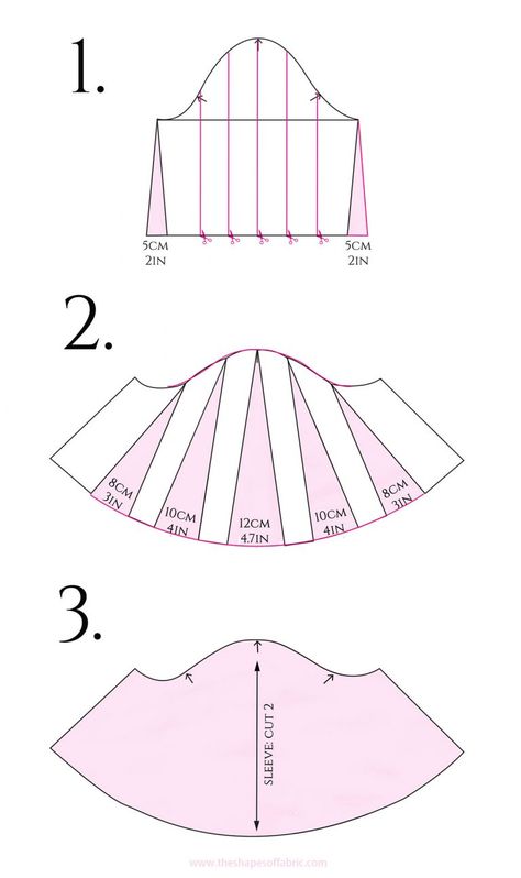 5 Dress Pattern Ideas for the Summer - The Shapes of Fabric Cut Out Dress Pattern, Long Sleeve Cut Out Dress, Flutter Sleeve Pattern, Pattern For Dress, Bell Sleeve Pattern, Pola Lengan, Sewing Sleeves, Dresses By Pattern, Bodice Pattern