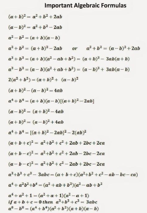 algebra formula Algebraic Formulas, Oppgaver For Barn, Math Formula Chart, Algebra Formulas, अंग्रेजी व्याकरण, Formula Chart, Struktur Teks, Tatabahasa Inggeris, Geometry Formulas