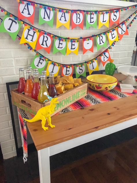 three-rex fiesta.... dinosaur taco party Taco Dinosaur Party, Bday Party Kids, Taco Party, Dino Party, Dinosaur Birthday Party, Dinosaur Party, Dinosaur Birthday, 4th Birthday, Bday Party