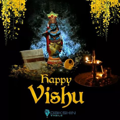 Vishu, a major festival in Kerala falls on the first day in the Malayalam month of Medam (April). The auspicious day of Vishu also marks the beginning of agriculture calendar in Kerala and the land would witness the beginning of many agricultural activities.  On the morning of Vishu, Malayalis consider opening their eyes to see the Vishukkani. Vishu Festival Kerala, Vishu Quotes In Malayalam, Vishu Images Hd, Happy Vishu Images Malayalam, Vishu Greetings In Malayalam, Vishu Wishes Images, Vishu Background, Vishu Status, Happy Vishu Images
