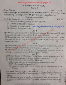 Online Class Room: B.Ed KUK Practice Test Model Question Paper of Childhood and Growing Up 2018 - B.Ed 2018 Practice Question Papers Nursing Questions, Previous Question Papers, Sample Question Paper, Bachelor Of Education, Model Question Paper, Teacher Certification, Previous Year Question Paper, Sample Paper, Model Test