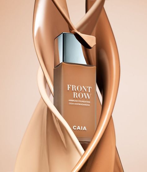 CAIA Airbrush Foundation Foundation Texture Photography, Makeup Product Photography, Foundation Photography, Stilllife Photography, Lip Tints, Dream Makeup, Airbrush Foundation, Cosmetics Photography, Prop Stylist