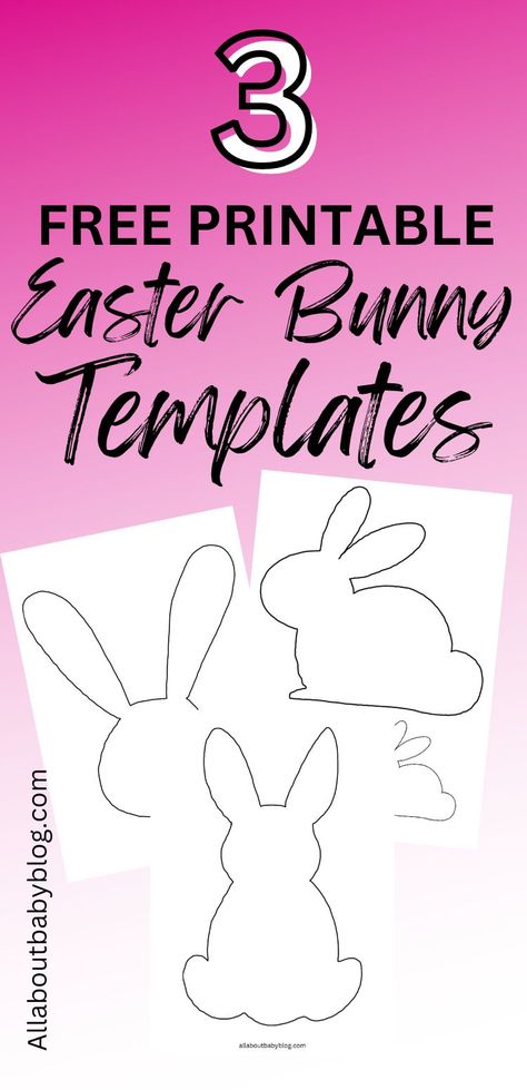 Free printable easter bunny templates (pdf) - All about Baby Blog Free Easter Templates Printables, Free Bunny Template Easter Printables, Easter Templates Free Printables, Easter Rabbit Template Free Printable, Easter Bunny Printable Free, Printable Easter Bunny Template, Easter Bunny Template Free Pattern, Bunny Pattern Printable, Rabbit Printables Free