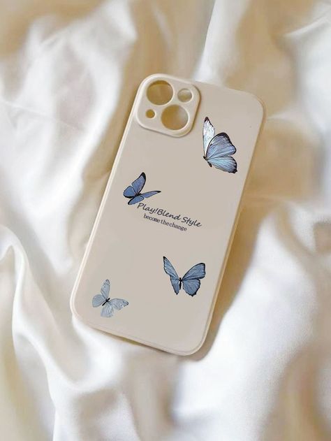 Butterfly Painted Phone Case | SHEIN USA Ideas For Phone Cases, Butterfly Phone Cases, Phone Case Shein, Painted Phone Case, Patterns Wallpaper, Wallpaper Doodle, Butterfly Painting, Mobile Covers, Cute Patterns Wallpaper