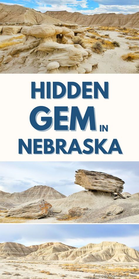 nebraska travel. things to do in nebraska. nebraska hikes, hiking trail. toadstool geologic park. oglala national grassland. great plains. midwest road trip ideas. if you're doing a national park road trip out west from the east to south dakota or wyoming, you can loop back around and go through nebraska to here! or do as a trip from lincoln nebraska or omaha. hidden gems. nebraska badlands. hoodoos. trails Things To Do In Nebraska, Road Trip Out West, Nebraska Travel, Travel Nebraska, Wyoming Travel Road Trips, Devils Tower National Monument, South Dakota Road Trip, Midwest Road Trip, Wind Cave National Park