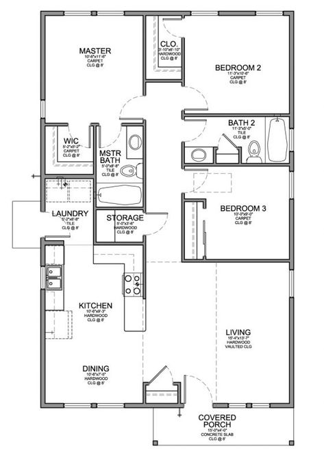 3 Room House Plan, Pelan Lantai Rumah, Four Bedroom House Plans, Fasad Design, 3 Bedroom Floor Plan, 5 Bedroom House Plans, Three Bedroom House Plan, Bungalow Floor Plans, House Plans With Photos