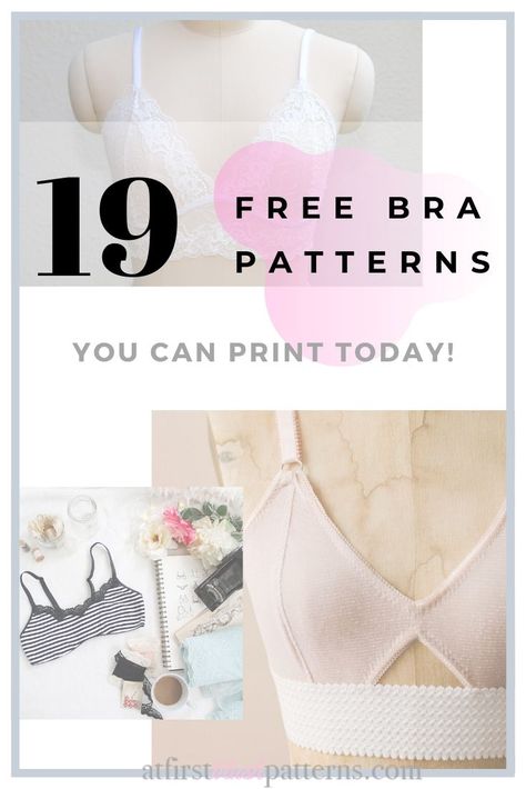 Are you on the hunt for your next bra or bralette pattern right now?! No need to fret. I got you covered in my article Top 19 Free Bra Patterns. Head over to the blog and find all the information you need to make an informed decision on your next bra or bralette sewing project. #freebrapattern #freebralettesewingpattern #freebrasewingpattern #freebralettepattern #atfirstblushpatterns Diy Bra Pattern, Free Bra Pattern, Pola Bra, Bralette Sewing Pattern, Bra Patterns, Sewing Bras, Bra Sewing Pattern, Bralette Pattern, Diy Bra