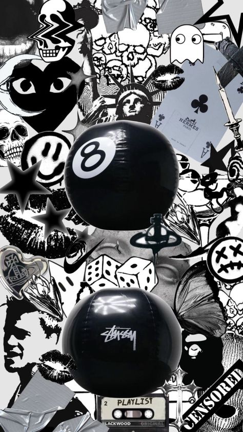 #blacklockscreen #black #stussy #lockscreen #homescreen #collage #grey #blackaesthetic Stussy Wallpaper, Y2k Wallpaper Iphone, Kaws Wallpaper, Gym Wallpaper, Iphone Wallpaper Classy, Retro Wallpaper Iphone, Iconic Wallpaper, Y2k Wallpaper, One Piece Ace